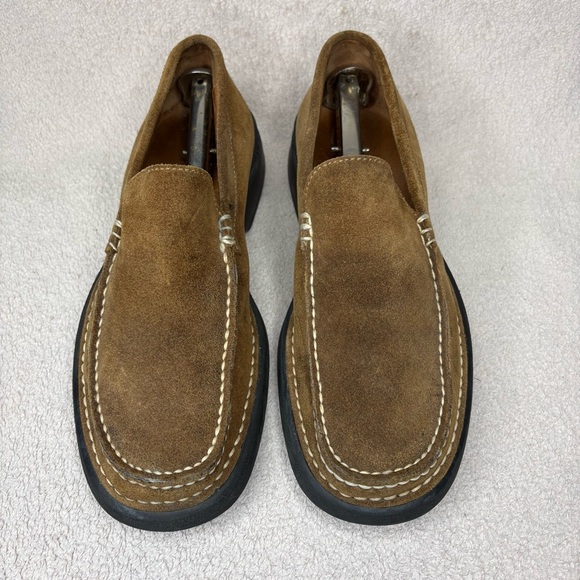 Martin Dingman Brown Suede Slip On Loafers Men’s 9.5 Business Casual Classic